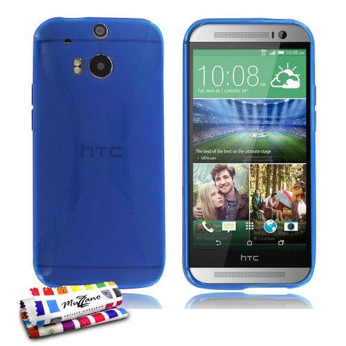Coque Souple Htc One M8 Bleu " Le X " Ultra-Slim (B29)