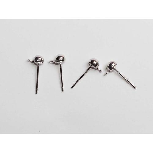 Lot De 4 Clous D'oreille En Laiton Vieilli Avec Anneau Support & Embouts