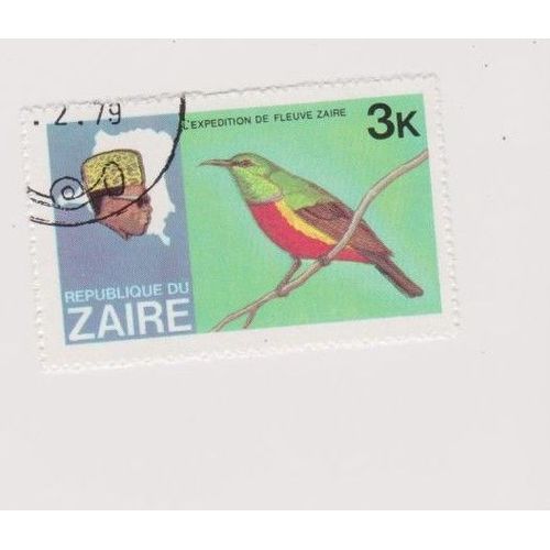 Timbre Zaire Oiseau Oiseaux 3k