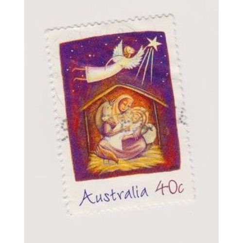 Timbre Australie Noel Religion Naissance Oblitéré