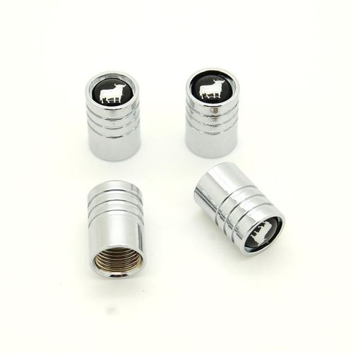 Lot De 4 Bouchons De Valves Chromés Avec Logo Régionaux Taureau Espagnol