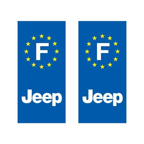 Lot De 2 Sticker Plaque Immatriculation Adhésif Autocollant Logo Marque Voiture Jeep
