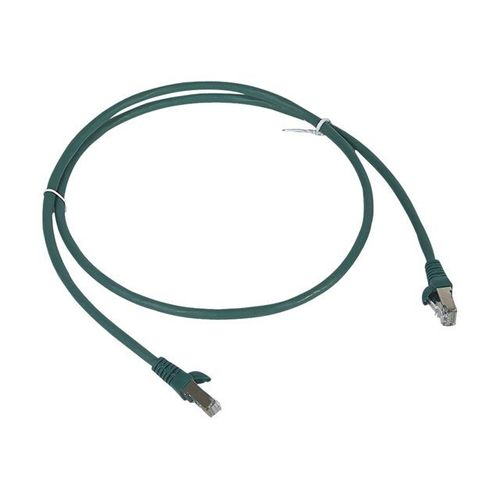 Legrand LCS³ - Cordon de raccordement - RJ-45 (M) pour RJ-45 (M) - 1 m - SFTP - CAT 6a - sans halogène, moulé, sans crochet - vert, RAL 6026