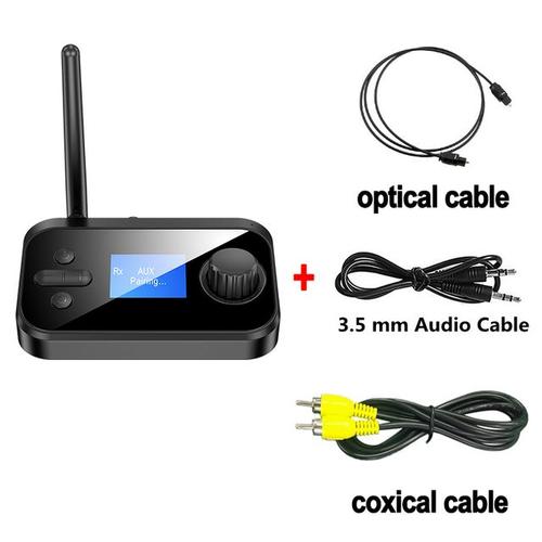 Transmetteur récepteur Audio sans fil Bluetooth 5.0 avec micro optique stéréo Coaxial AUX 3.5mm Jack RCA adaptateur TV PC haut-parleur de voiture