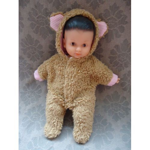 Bebe En Poupee Avec Son Pyjama Ours Vintage 26 Cm Petit Colin