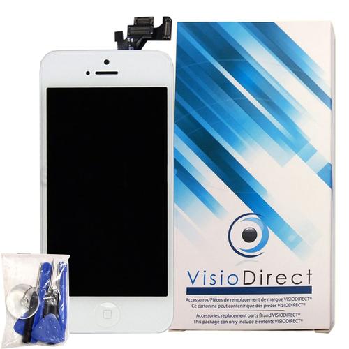 Visiodirect® Ecran Complet Tout Assemblé Pour Iphone 5s Blanc Téléphone Portable Vitre Tactile + Écran Lcd + Outils
