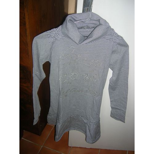 Robe Zara Kids Col Roulé Manches Longues Coton 9/10 Ans Multicolore
