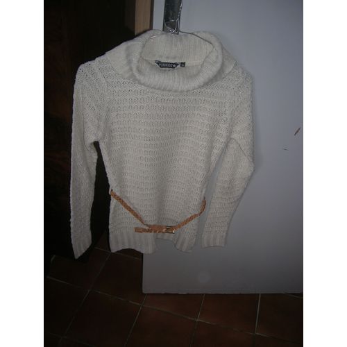 Tunique Punkidz Col Roulé Manches Longues Acrylique 12 Ans Blanc Cassé