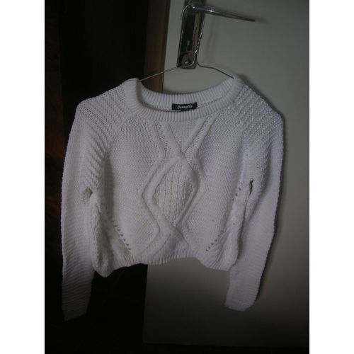 Pull Jennyfer Manches Longues Coton Xs Blanc