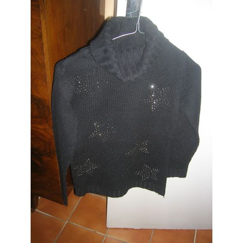 Tunique Col Roulé Manches Longues Laine 12 Ans Noir