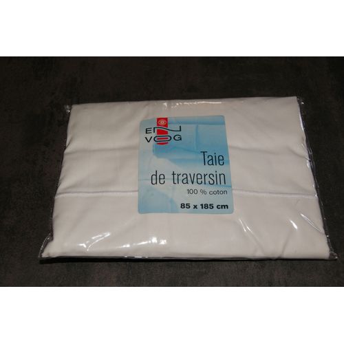 Taie Traversin 85*185 Blanche Coton Neuve