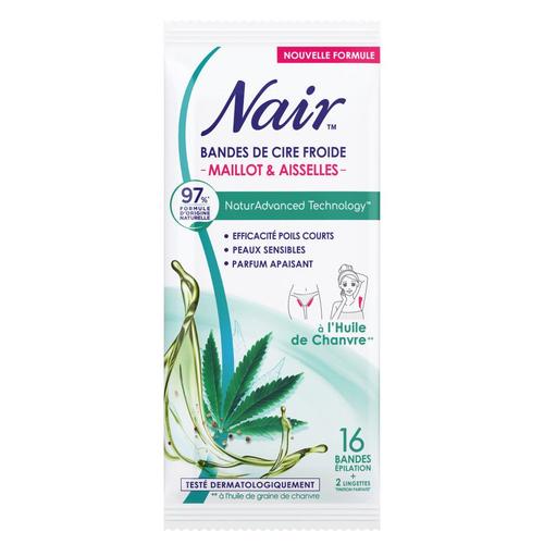 Pack De 3 - Nair - Bandes De Cire Froide Maillot & Aisselles À L'huile De Chanvre - 