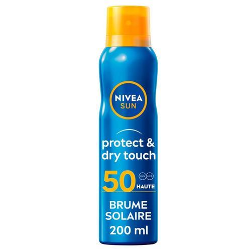 Pack De 2 - Brume Protection Solaire Nivea Sun Fps 50 Protect & Dry Touch 200ml 