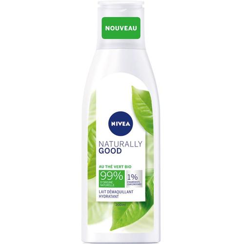 Pack De 3 - Lait Démaquillant Visage Nivea Hydratant Thé Vert Bio Naturally Good 200ml 