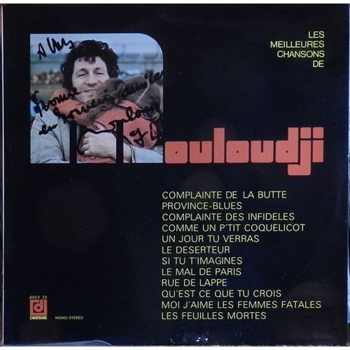 Les Meilleures Chansons De Mouloudji (Signé)