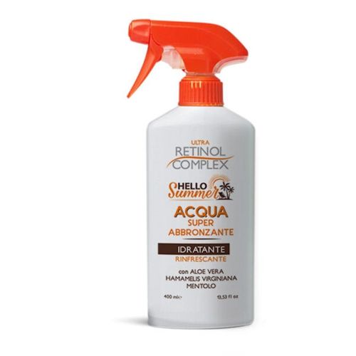 Super Tan Water With Aloe Vera And Menthol Moisturising And Refreshing With Hello Summer Ultra Retinol Complex Tanning Intensifier