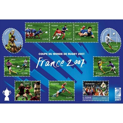 6ème Coupe Du Monde De Rugby Organisée Par La France Bloc Feuillet 110 Année 2007 N° 4063 4064 4065 4066 4067 4068 4069 4070 4071 4072 Yvert Et Tellier Luxe