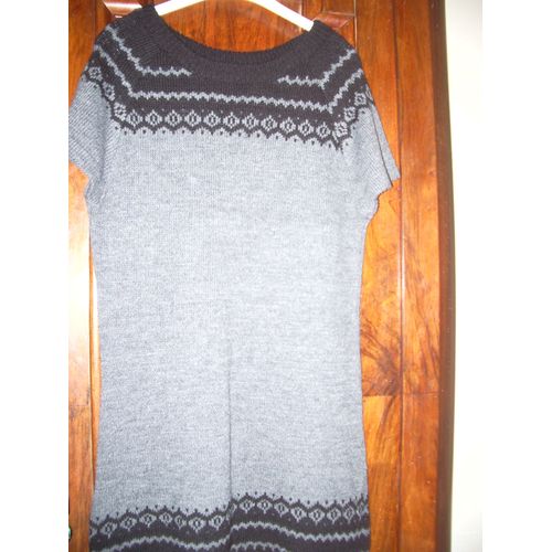 Robe Tissaia Taille 40 Gris Foncé Et Noir