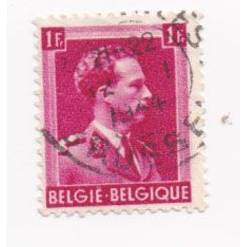 Timbre Belgique, Belgie : Roi Baudouin De Profil Sur Fond Rouge, 1 F Belge