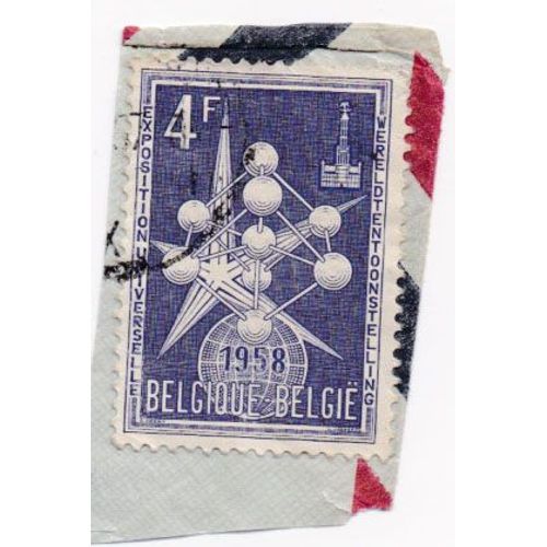 Timbre Belgique, België : Exposition Universelle 1958, Atomium, 4 Francs Belges