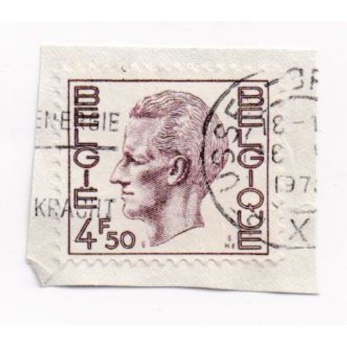 Timbre Belgique, België : Roi Baudouin De Profil Sans Lunettes, 4,5 Francs Belges