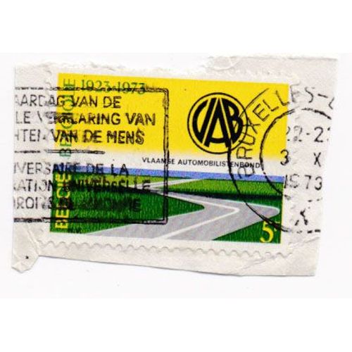 Timbre Belgique, België : 1923-1973 Vlaanse Automobilistbond (Association Des Automobilistes Flamands), 5 Francs Belges