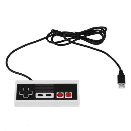 Manette Classique Usb Manivelle Gamepad Contrôleur À Nintendo Nes Pc Retrolink