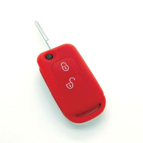 Housse De Clé En Silicone 2 Boutons Mercedes Sl A E C Rouge