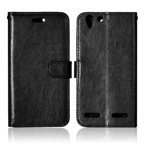 Gangxun® Housse Etui Coque Pour Lenovo Vibe K5 Plus Lemon 3 Support Video Fente Kickstand Cuir Pu Étui Portefeuille Pour Lenovo Vibe K5 Plus Noir