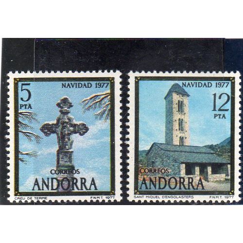 Timbres-Poste D'andorre Bureau Espagnol (Noël 1977)