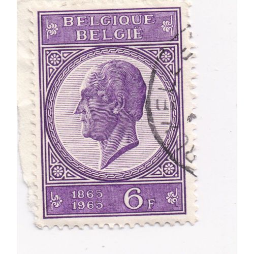 Timbre Belgique, België : 1865-1965 Centenaire De La Mort Du Roi Léopold 1er, 6 Francs Belges