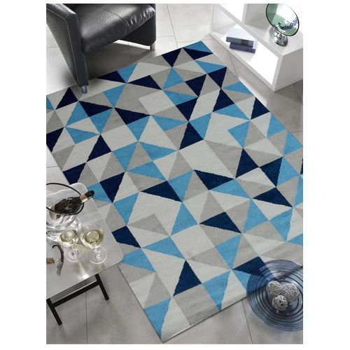 Tapis Grand Dimensions Scandivian Bleu 240 X 340 Cm Tapis De Salon Moderne Design Par Unamourdetapis