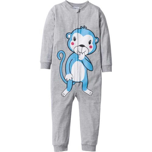 Joli Pyjama 100% Neuf - Combipyjama Gris 1 Pièce Mixte Fille Ou Garçon Garcon - Taille 92 / 98 - 2 Ans 24 Mois / 3 Ans - Combinaison De Nuit Pijama Avec Animal Singe Rigolo Blanc Bleu Rouge Noir