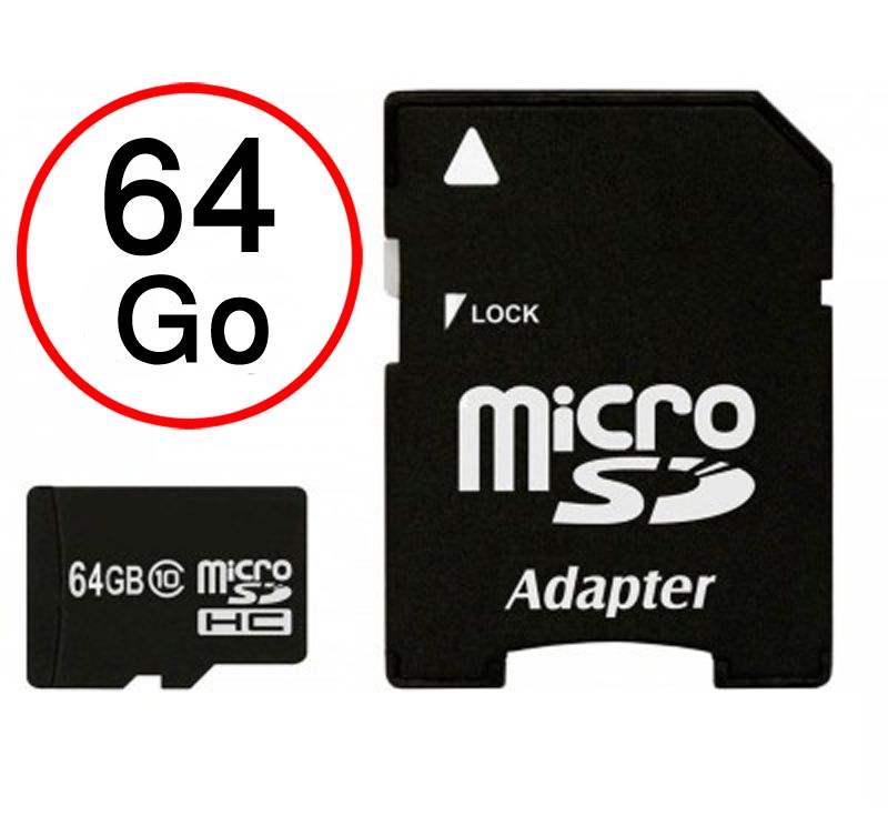 Alcatel A3 Carte Mémoire Micro-SD 64 Go + Adaptateur de qualité by PH26®