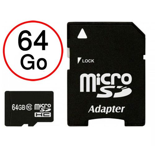 Sony Xperia Z1 compact Carte Mémoire Micro-SD 64 Go + Adaptateur de qualité by PH26®