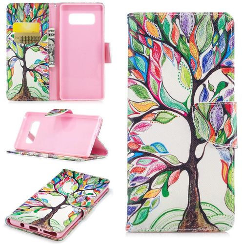 Saturcase Beau Motif Pu Cuir Magnétique Flip Portefeuille Support Porte-Carte Protecteur Coque Housse Étui Pour Samsung Galaxy Note 8 (Design-1)