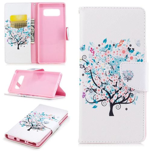 Saturcase Beau Motif Pu Cuir Magnétique Flip Portefeuille Support Porte-Carte Protecteur Coque Housse Étui Pour Samsung Galaxy Note 8 (Design-3)