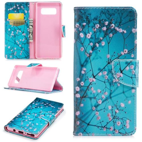 Saturcase Beau Motif Pu Cuir Magnétique Flip Portefeuille Support Porte-Carte Protecteur Coque Housse Étui Pour Samsung Galaxy Note 8 (Design-4)