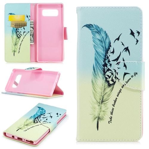 Saturcase Beau Motif Pu Cuir Magnétique Flip Portefeuille Support Porte-Carte Protecteur Coque Housse Étui Pour Samsung Galaxy Note 8 (Design-5)