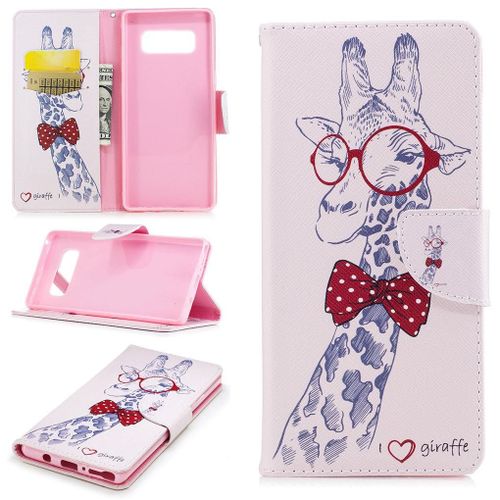 Saturcase Beau Motif Pu Cuir Magnétique Flip Portefeuille Support Porte-Carte Protecteur Coque Housse Étui Pour Samsung Galaxy Note 8 (Design-7)
