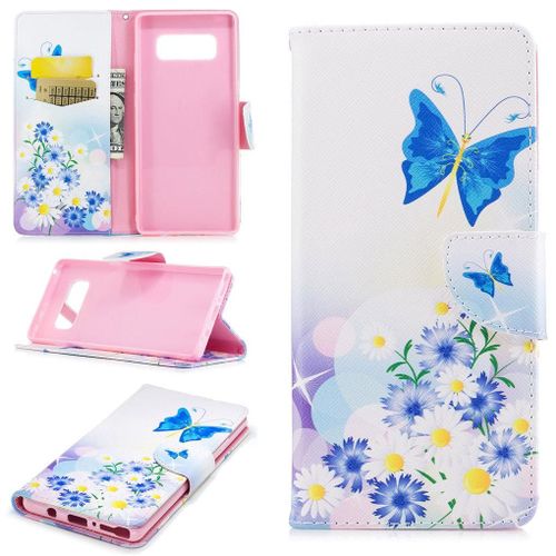 Saturcase Beau Motif Pu Cuir Magnétique Flip Portefeuille Support Porte-Carte Protecteur Coque Housse Étui Pour Samsung Galaxy Note 8 (Design-8)