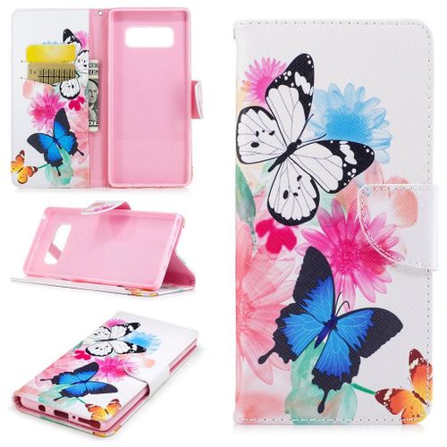 Saturcase Beau Motif Pu Cuir Magnétique Flip Portefeuille Support Porte-Carte Protecteur Coque Housse Étui Pour Samsung Galaxy Note 8 (Design-9)