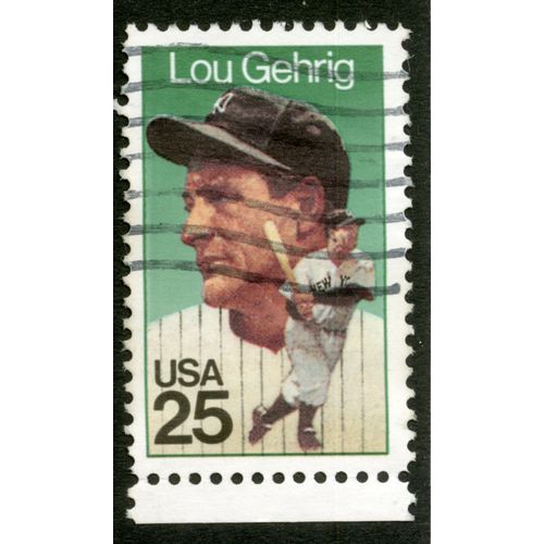 Timbre Oblitéré Usa 25, Lou Gehrig