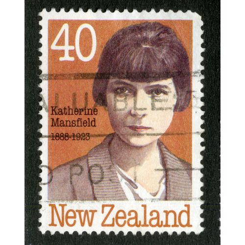 Timbre Oblitéré New Zealand, Katherine Mansfield 1888-1923, 40