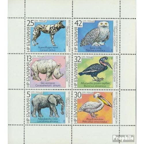 Bulgarie 3657-3662 Feuille Miniature (Complète Edition) Oblitéré 1988 100 Années Zoologischer Jardin