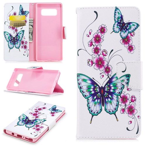 Saturcase Beau Motif Pu Cuir Magnétique Flip Portefeuille Support Porte-Carte Protecteur Coque Housse Étui Pour Samsung Galaxy Note 8 (Design-1)