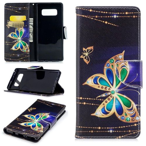Saturcase Beau Motif Pu Cuir Magnétique Flip Portefeuille Support Porte-Carte Protecteur Coque Housse Étui Pour Samsung Galaxy Note 8 (Design-8)