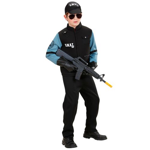 Déguisement Police Swat Noir Et Bleu Garçon 8 À 10 Ans
