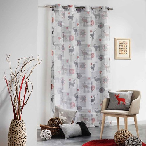 Panneau Voile - Oeillets - 140 X 240 Cm - Montana, Esprit Chalet - Blanc Blanc
