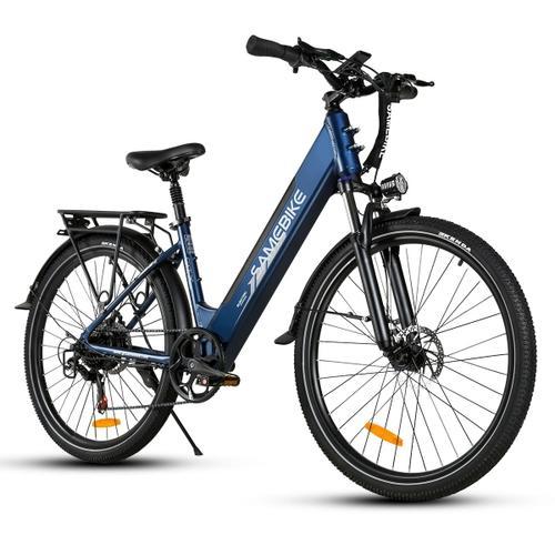 Vélo Électrique Samebike Rs-A01pro -500w -15ah- 32km/H-80km- 27.5''- Freins À Double Disque-Bleu